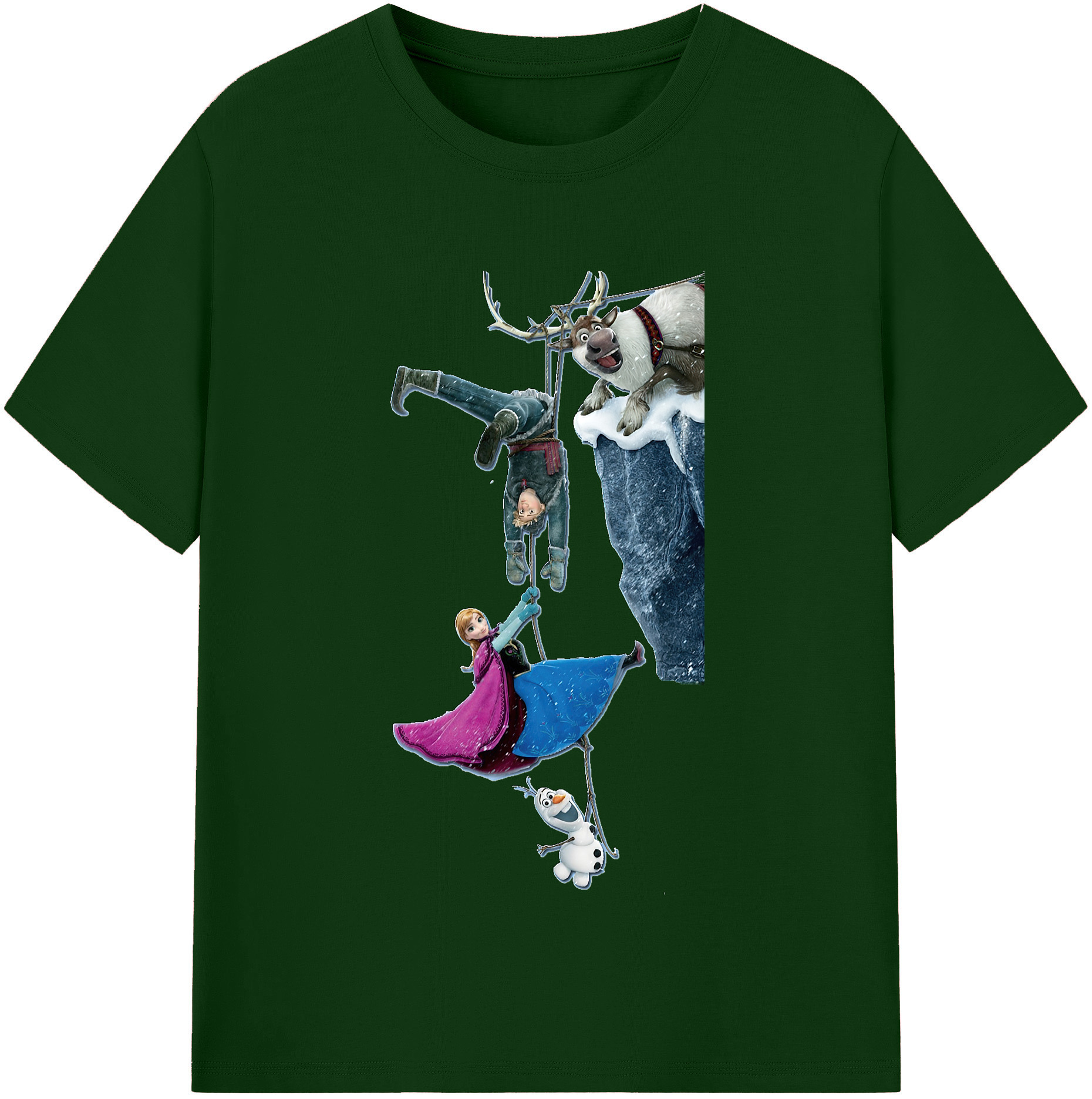 （画像用） アナと雪の女王 アンナ エルサ Frozen Anna Elsa 綿100％半袖Tシャツ（フロントプリント）